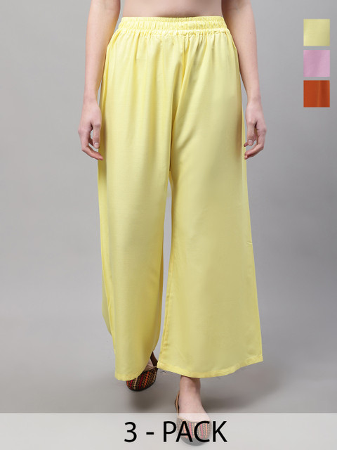 Valles365 by S.C. Women 3 Flared Ethnic Palazzos