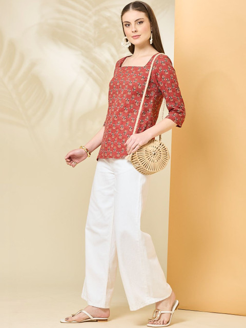 Anouk Mirage Floral Print Cotton Blend Top