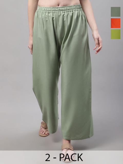 Valles365 by S.C. Women 3 Flared Ethnic Palazzos