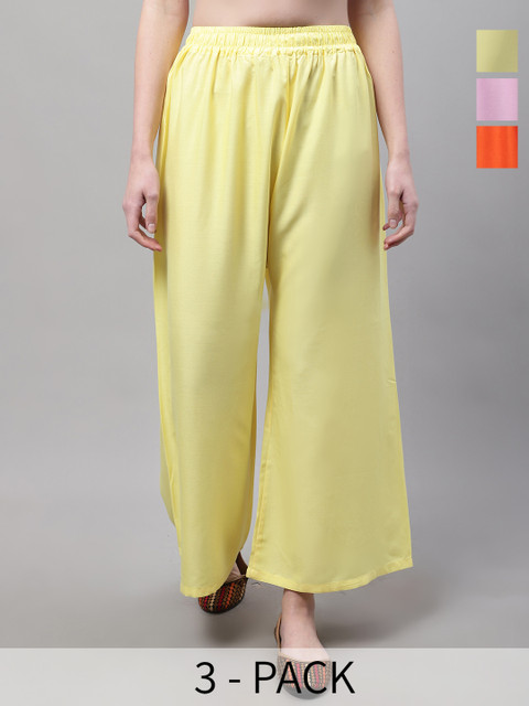 Valles365 by S.C. Women 3 Flared Ethnic Palazzos