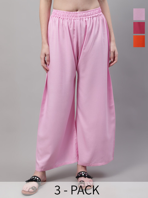 Valles365 by S.C. Women 3 Flared Ethnic Palazzos