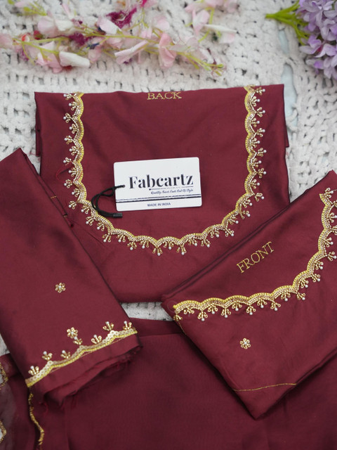 Pink Bindi Embroidered Semi-Stitched Lehenga & Blouse With Dupatta - Image 6