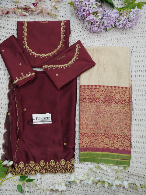 Pink Bindi Embroidered Semi-Stitched Lehenga & Blouse With Dupatta - Image 2