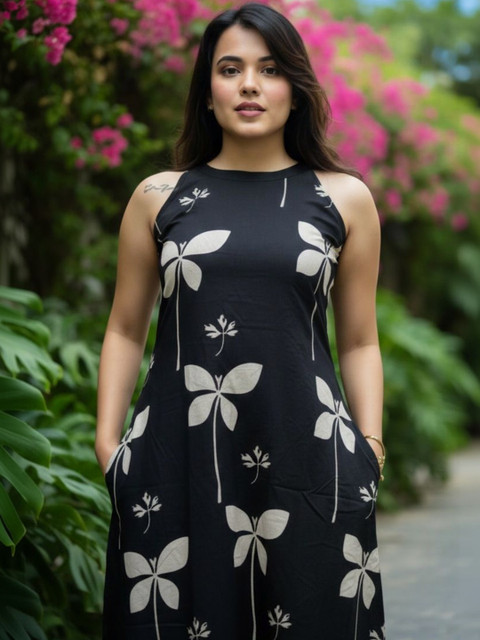 Keitra Women Floral Printed Regular Pure Cotton Kurta with Trousers - Image 2