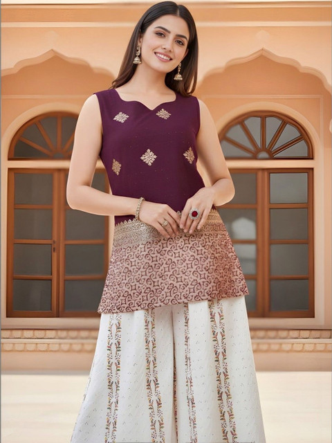 Moda Rapido Ethnic Motifs Embroidered V-Neck Kurti