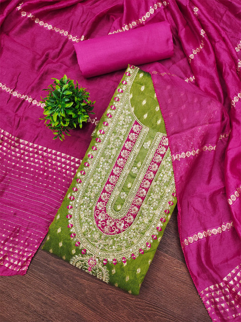 Leeza Store Embroidered Unstitched Dress Material