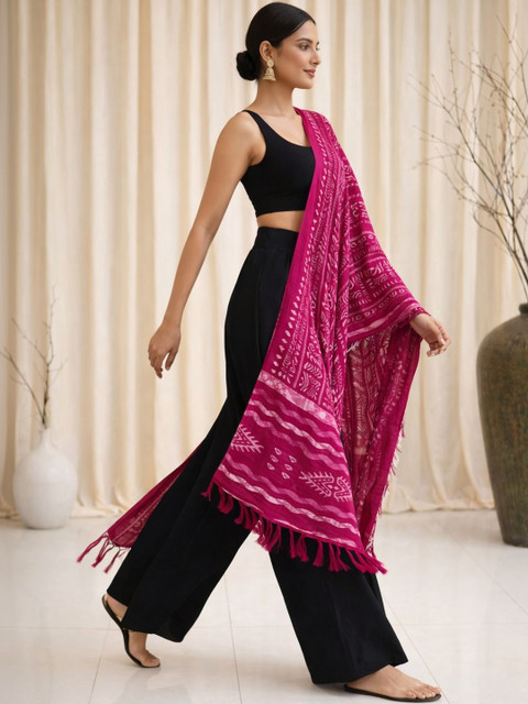 YUGAVEERAA Ethnic Motifs Printed Block Print Dupatta - Image 6