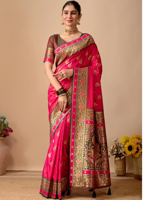 Kathavastra Ethnic Motifs Zari Pure Silk Banarasi Saree