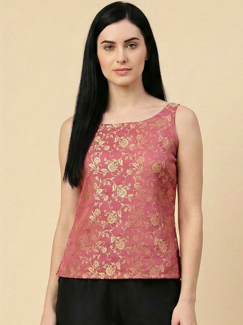 Saffron Threads Floral Ethnic Top