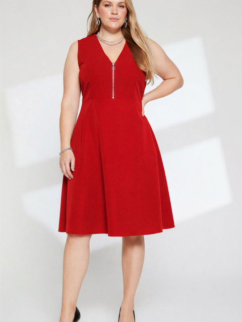 C4D Ruffled Fit & Flare Dress