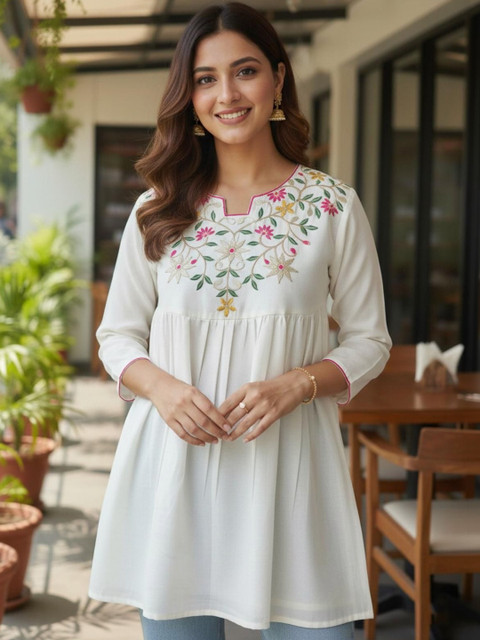 Tilton Floral Embroidered Empire Dress