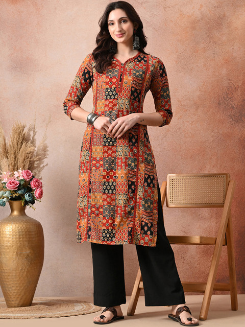 DEEPYOG APPAREL Women Floral Printed Block Print Kurta