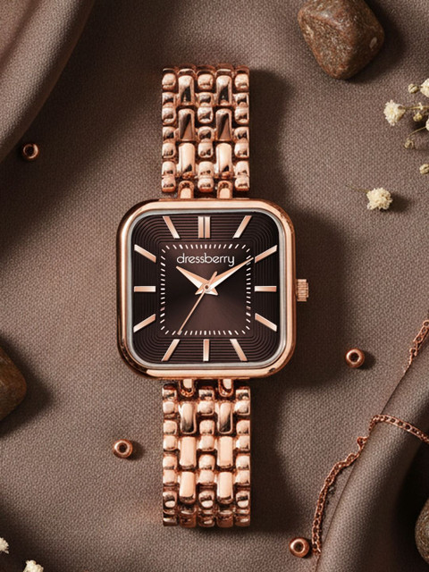 DressBerry Women Dial & Bracelet Style Straps Analogue Watch HOBDB-011-BR