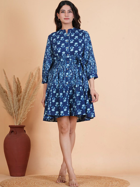 KALPARUN Floral Print Fit & Flare Dress