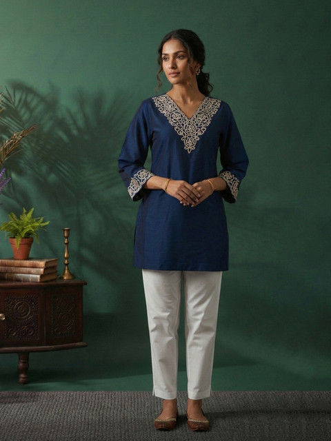 Anouk Mirage Women Floral Embroidered Thread Work Floral Kurta