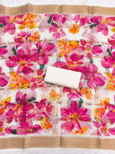 Panzora Embroidered Pure Cotton Unstitched Dress Material - Image 4