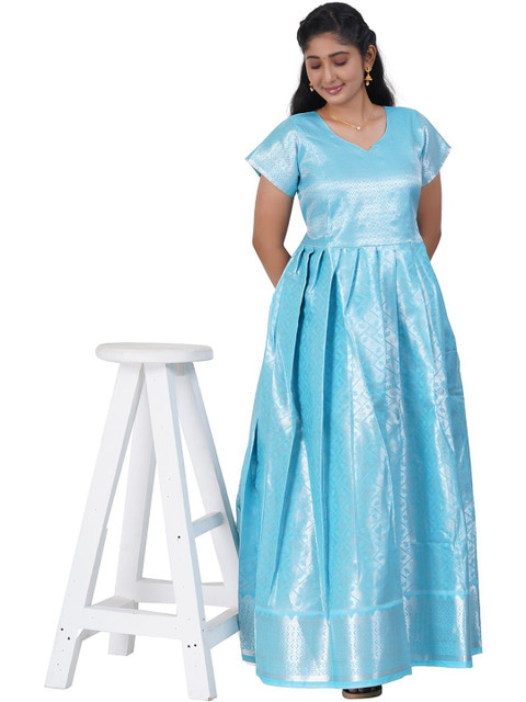 SKV ETHNIVERSE Jacquard A-Line Maxi Dress