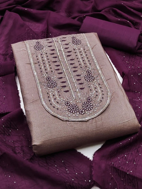 LeeliPeeri Designer Embroidered Unstitched Dress Material