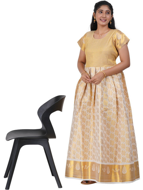 SKV ETHNIVERSE Ethnic Motifs Print Jacquard Fit & Flare Maxi Dress