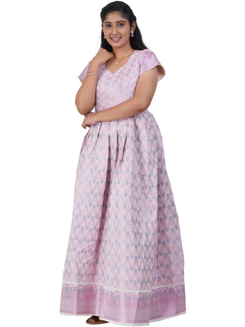 SKV ETHNIVERSE Jacquard Fit & Flare Maxi Dress