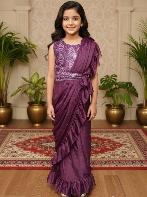 Sangria Girls Ready To Wear Sarees - Image 2