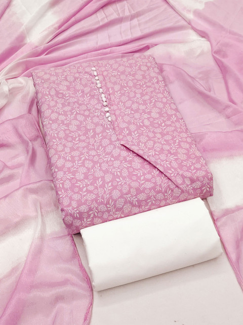HERE&NOW Printed Pure Cotton Unstitched Dress Material