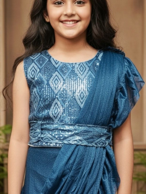 Sangria Girls Ready To Wear Sarees - Image 2