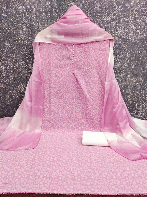 HERE&NOW Printed Pure Cotton Unstitched Dress Material - Image 3