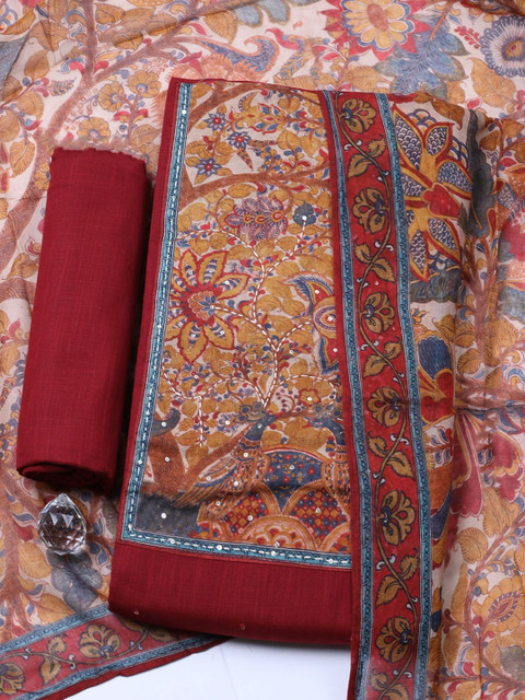 Meena Bazaar Printed Unstitched Kurta Fabric Bottom Fabric and Dupatta