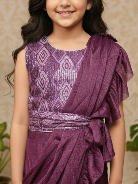 Sangria Girls Ready To Wear Sarees - Image 3