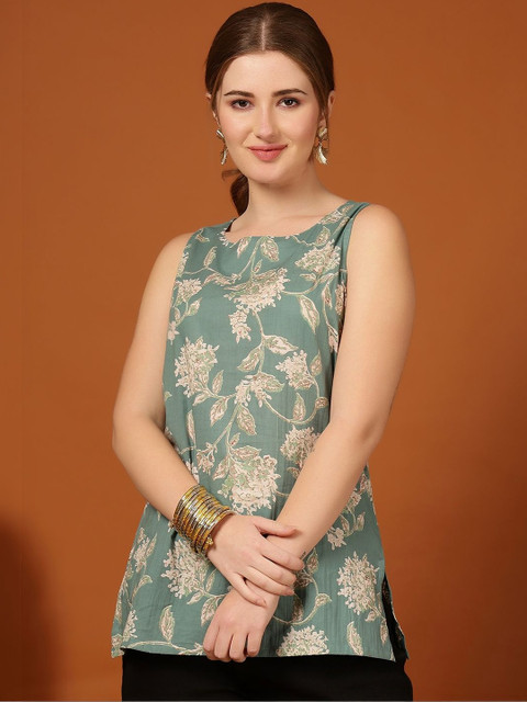 TINRANG Floral Print Cotton Top