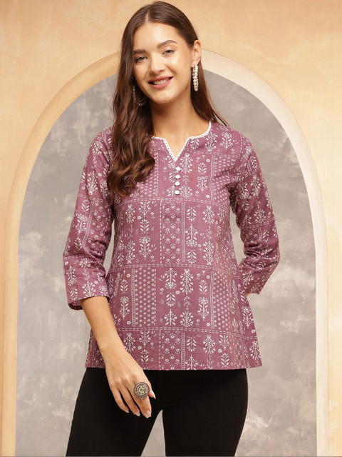 TINRANG Print Ethnic Cotton Top