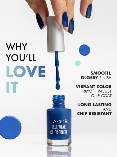Lakme True Wear Color Crush Chip Resistant & Long Lasting Vibrant Nail Polish 6ml - 102 - Image 5