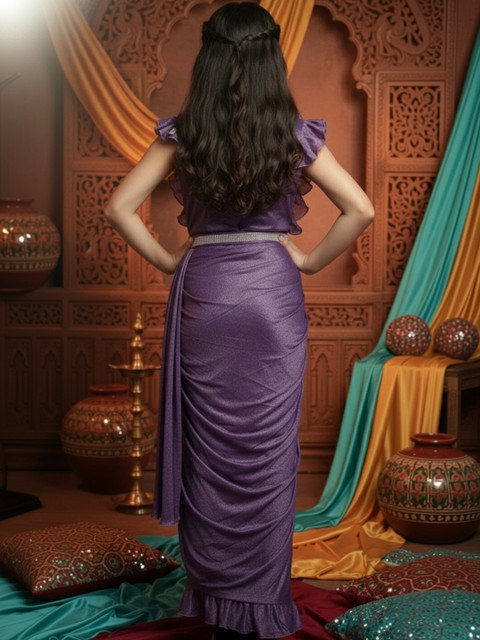 Sangria Girls Ready To Wear Sarees - Image 3