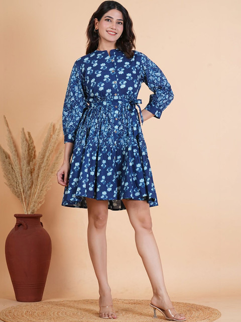 HERE&NOW Floral Print Fit & Flare Dress