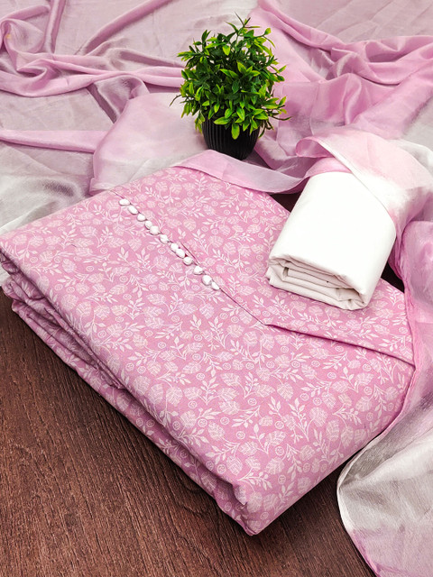 HERE&NOW Printed Pure Cotton Unstitched Dress Material - Image 2