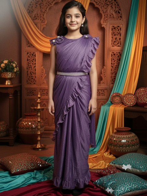 Sangria Girls Ready To Wear Sarees - Image 4