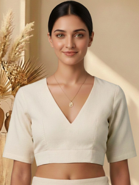 Thevasa Dupion Solid Saree Blouse