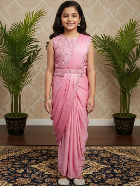 BAESD Sequinned Net Saree - Image 4