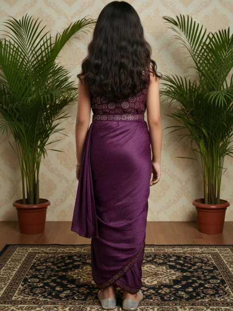 BAESD Sequinned Net Saree - Image 2