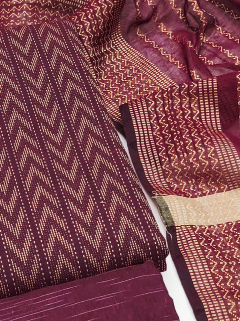 HERE&NOW Printed Unstitched Dress Material - Image 3