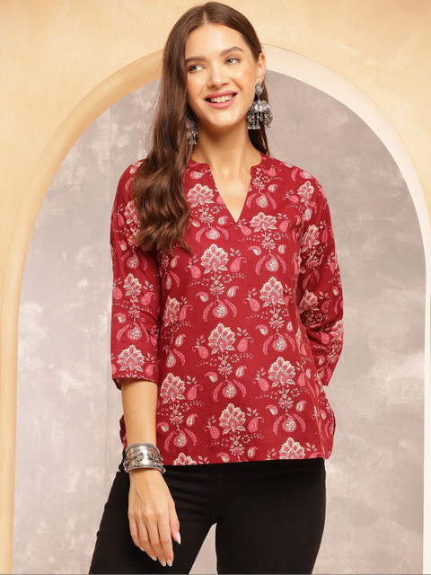 TINRANG Print Ethnic Cotton Top