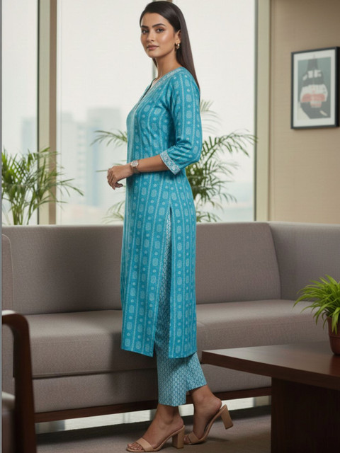 Varanga Women Ethnic Motifs Printed Regular Kurta with Trousers & With Dupatta