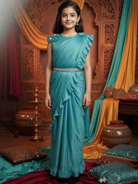 Sangria Girls Ready To Wear Sarees - Image 4