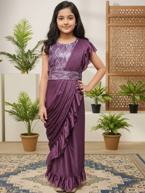 BAESD Sequinned Net Designer Saree - Image 4