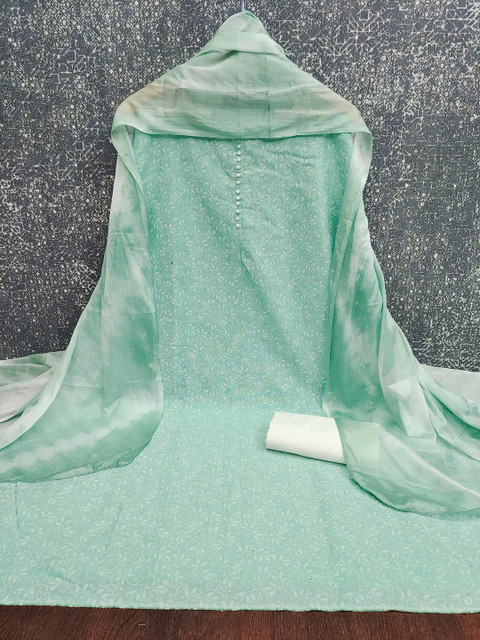 HERE&NOW Printed Pure Cotton Unstitched Dress Material