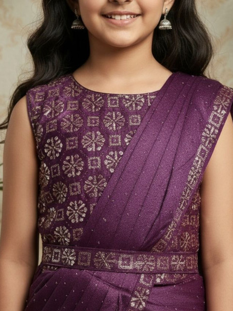 BAESD Sequinned Net Saree - Image 3