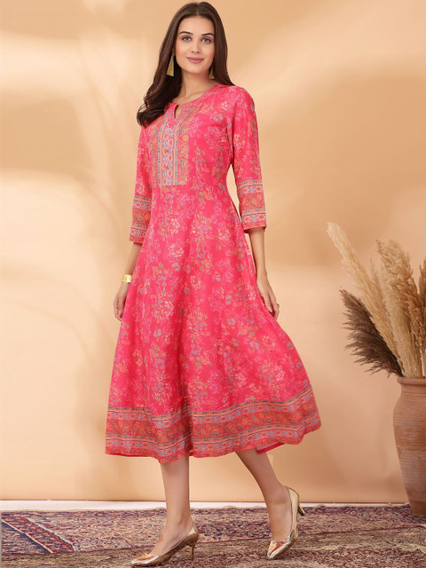 Nayam By Lakshita Floral Print Fit & Flare Midi Dress