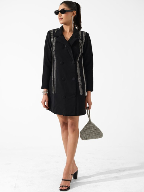 LABEL APURVA Notched Lapel Double-Breasted Blazers