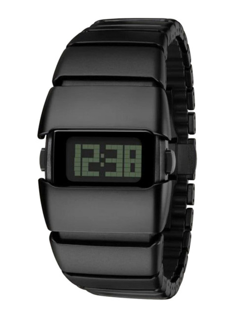 LUXURIT Unisex Printed Dial & Bracelet Style Straps Digital Watch LX-9001_BLACK
